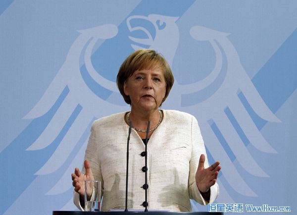 German Chancellor Angela Merkel makes a statement during a news conference at the Chancellery in Berlin June 9, 2010. (Xinhua/Reuters Photo)