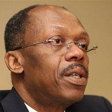 FILE -- A Jan. 15, 2010 file photo shows former Haitian President Jean-Bertrand Aristide during a press conference in Johannesburg, South Africa 