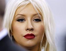 Christina Aguilera before singing the National Anthem at Superbowl XLV, February 6, 2011