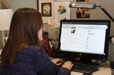 ResearchGate fan Caroline Moore-Kochlacs logs onto the website at her Boston University office.