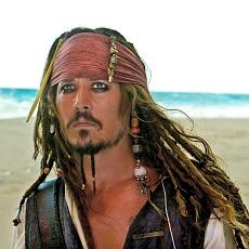 Johnny Depp as Captain Jack Sparrow in 