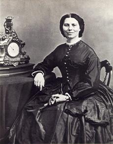 Clara Barton in 1865 in a photo taken by Mathew Brady 