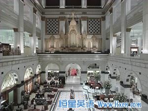 The grand court of Wannamaker��s department store in Philadelphia holds the world��s largest functioning pipe organ. It��s still played twice a day, except on Sunday.  