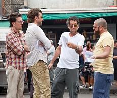 (L to R) Ed Helms, Bradley Cooper, director Todd Phillips and Zach Galifianakis on location during the production of Warner Bros. Pictures' and Legendary Pictures'  comedy  THE HANGOVER PART II, a Warner Bros. pictures release