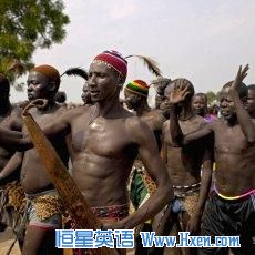 Southern Sudanese from the Dinka tribe take part in a rehearsal celebration for independence in the southern capital of Juba, July 5, 2011