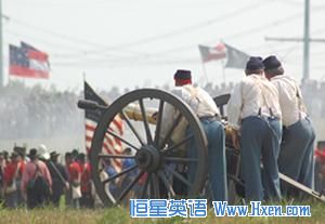 Although re-enactors work hard to be authentic to the period, there are some things, like electric wires, that they cannot control.