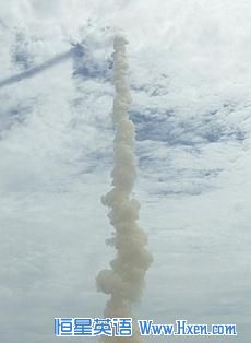 The plume left over from the final space shuttle launch in Cape Canaveral, Florida, July 8, 2011