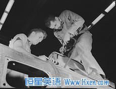By World War II, when this photo was taken, blacks and whites were accustomed to working side by side in northern factories. 
