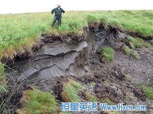 Thawing permafrost creates a formation called a thermokarst, which sends an overload of sediment and nutrients into streams in the Western Brooks Range of Alaska .  