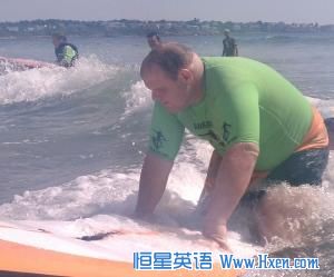 Matthew Fish - whose vision is so poor, he needs a cane to get around - learns to surf.