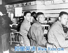 Four North Carolina A&T College students, including Ronald Martin (left) and Robert Patterson, were arrested for sitting at a Woolworth��s lunch counter in Greensboro, North Carolina, in 1960.