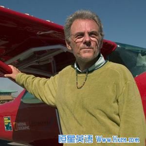 National Geographic Explorer-in-Residence Michael Fay stands in front of a Cessna plane in June, 2004, before his MegaFlyover of Africa.