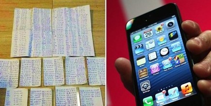 iPhone被盗 小偷寄回手写版通讯录
