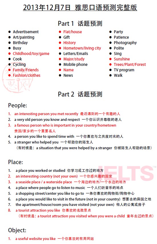 2013��12��7����˼����Ԥ�������棨�����հ棩