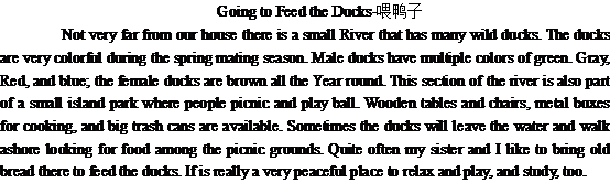 ����ιѼ�ӵ�Ӣ������Going to Feed the Ducks