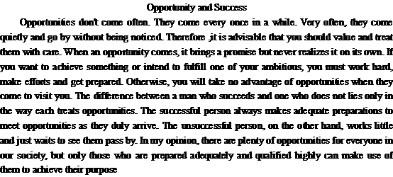 ���ڻ�����ɹ�Opportunity and Success