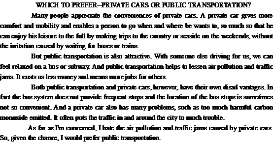 ��ϲ������������˽�ҳ�WHICH TO PREFER--PRIVATE CARS OR PUBLIC TRANSPORTATION?