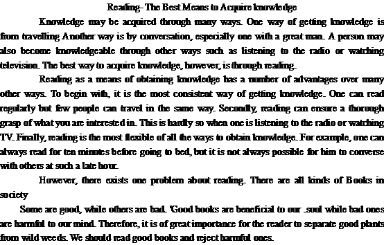 �Ķ��ǻ�ȡ֪ʶ������ֶ�Reading- The Best Means to Acquire