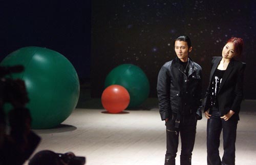 Nicholas Tse and Joey Yung film Olympic music video in Beijing